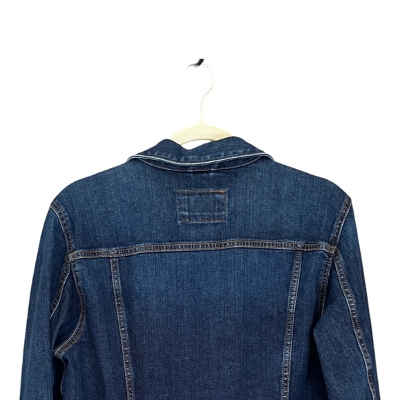 New Ann Taylor LOFT Classic Dark Wash Denim Jacket –Size L (fits M best) - Picture 6 of 11